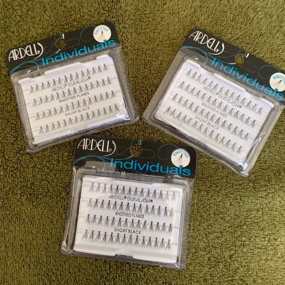 **NEW** Ardell Duralash Individual Singles Knotted Black,  Short, Lashes 3 Packs